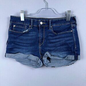 Levis Denizen Shortie Womens Size 11-W30 Roll Cuffed Dark Wash Blue